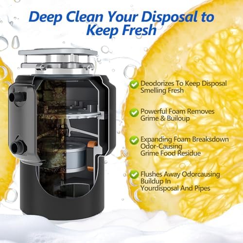 USKICH Garbage Disposal Cleaner Tablets 26 Pack Fresh Lemon Scent