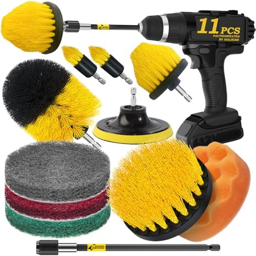 Holikme 11 Piece Drill Brush Set for Bathroom and Kitchen Cleaning