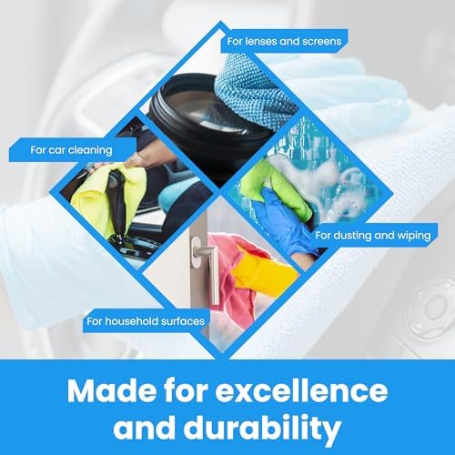 Micro Fiber Cloth 12-Pack - 12x12 Inch Streak-Free Wipes