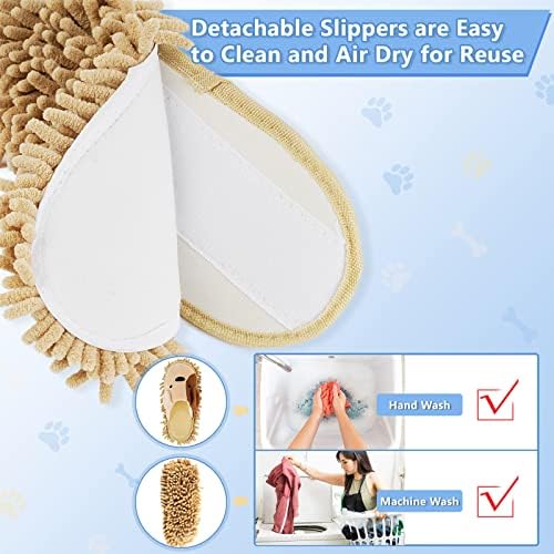 Whiidoom Floor Cleaning Mop Slippers with Chenille Fiber
