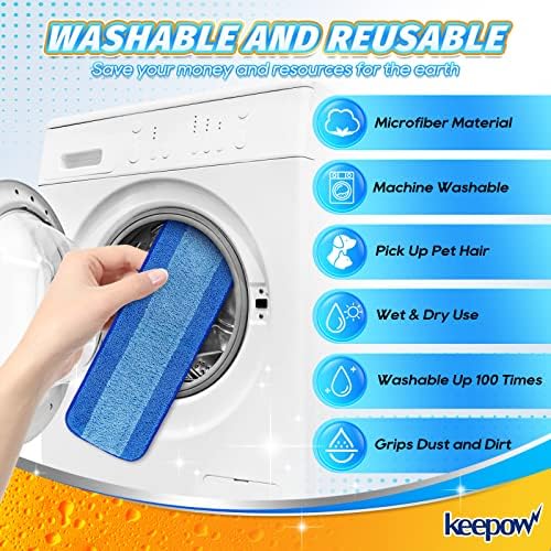 KEEPOW 18 Microfiber Mop Pads 4 Pack Washable Reusable Replacement