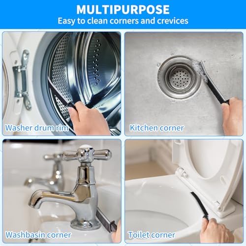 4TH Multi-Purpose Deep Crevice Cleaning Brush - 4 Pcs Black