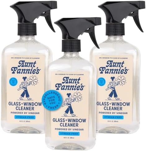 Aunt Fannies Natural Glass Cleaner Spray 169 Ounces Pack of 3