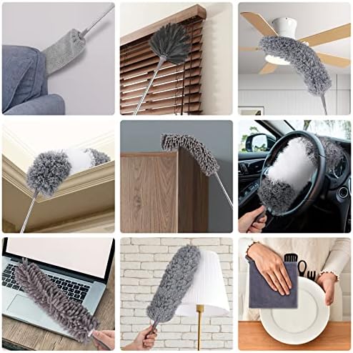 DEEHYO 9PCS Extendable Feather Duster Set for Fans Ceilings Cars and Furniture