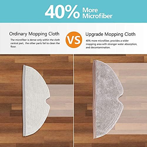 KEEPOW Microfiber Mop Cloth 12-Pack for Roborock Robot Vacuums