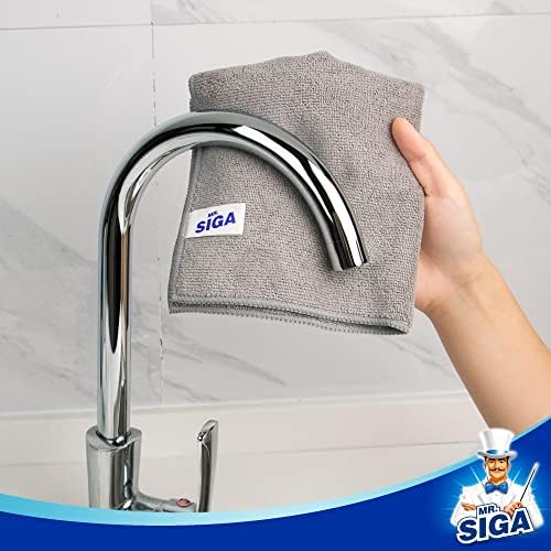 MRSIGA Microfiber Cleaning Cloth 32x32cm Pack of 12 Grey