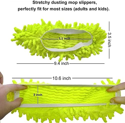 Yueiehe 5 Pairs Multi-Function Dust Duster Mop Slippers