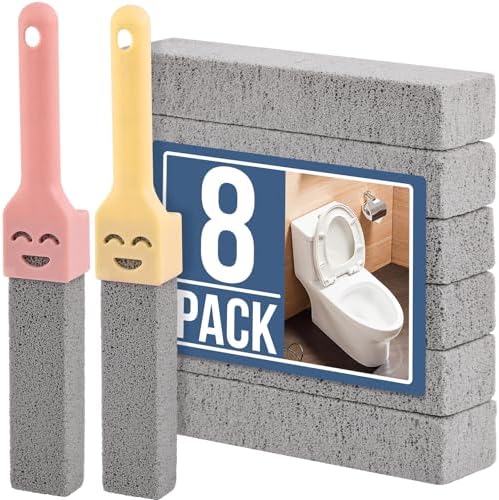 8 Pack Pumice Stones with Universal Handle
