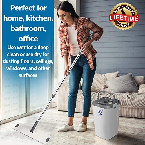 X3 Mop with 3 Reusable Microfiber Pads
