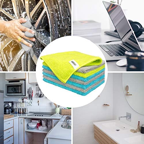 FIXSMITH Microfiber Cleaning Cloths - 8 Pack 12x16 Inches