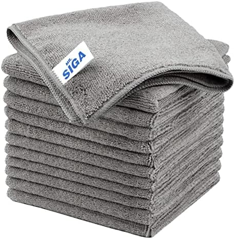 MRSIGA Microfiber Cleaning Cloth 32x32cm Pack of 12 Grey