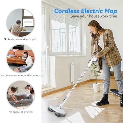 Verazon Cordless Electric Mop with LED Light and Water Sprayer