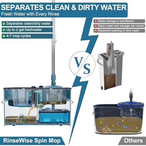 RinseWise Spin Mop and Bucket Set with Wringer