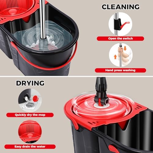 Gadhra Spin Mop and Bucket with Wringer Set