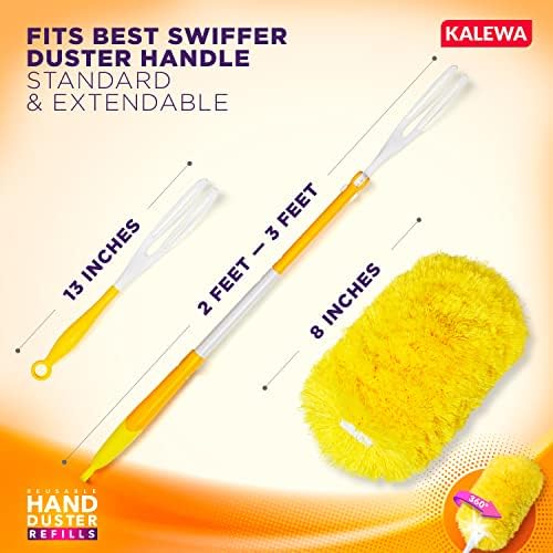 KALEWA Microfiber Duster Refills 2 Pack Heavy Duty