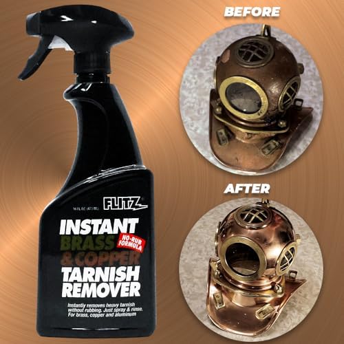 Flitz Brass and Copper Tarnish Remover 16oz - USA Made Organic Spray