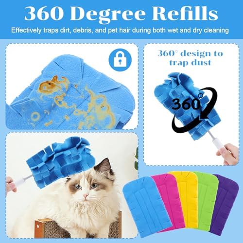 10 PCS Reusable Fleece Duster Refills Rainbow Colors