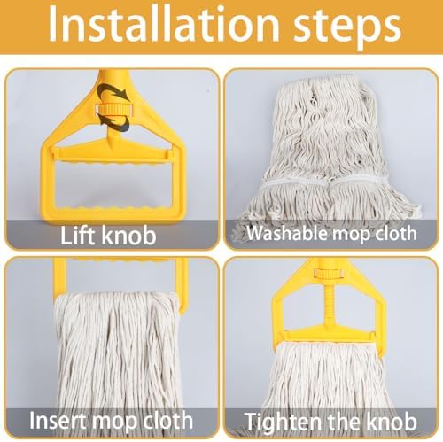 Heavy Duty String Mop with 2 Reusable Heads