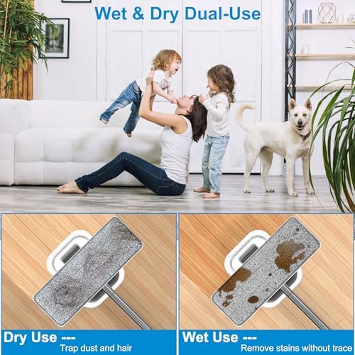 Vosante 4pcs Microfiber Mop Pads for Joymoop and Bucket Set
