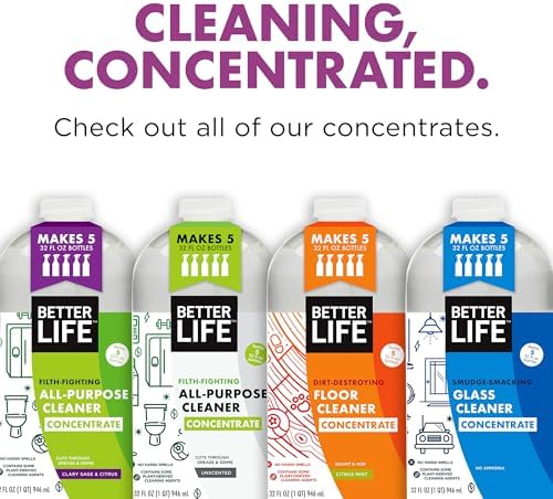 Better Life Glass Cleaner Concentrate 32oz Unscented