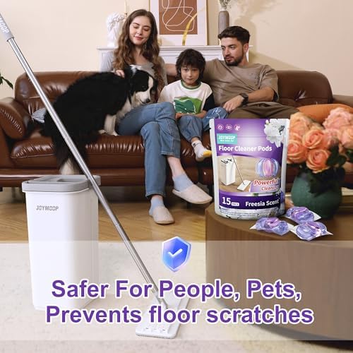 JOYMOOP Mop Bucket Set with Floor Cleaner Pods and Reusable Microfiber Pads