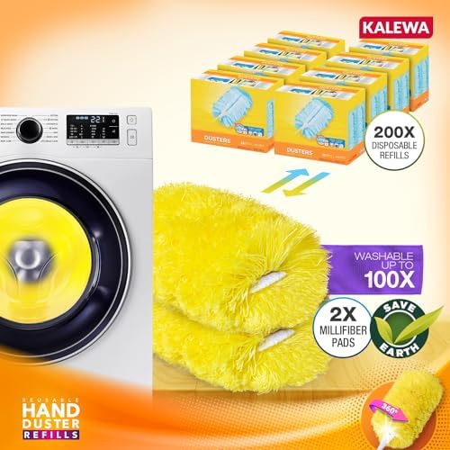 KALEWA Microfiber Duster Refills 2 Pack Heavy Duty