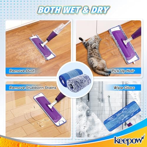 KEEPOW 18 Inch Microfiber Mop Pad 4 Pack 1