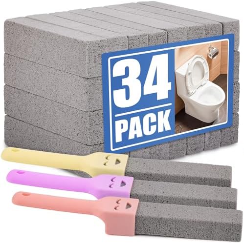 Navona 34-Pack Pumice Stones with 3 Handles for Cleaning