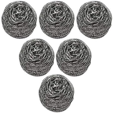 SCRUBIT 6 Pack Stainless Steel Scourers - Dish Pot Pan and Oven Cleaner