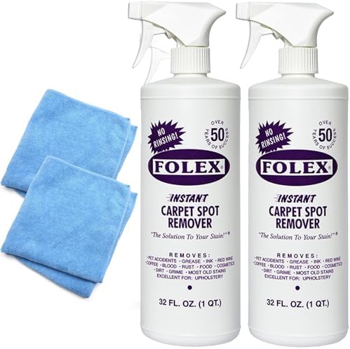 Folex 2 Carpet Spot Removers 2 Reusable Microfiber Cloths