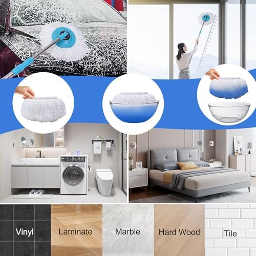 BOCA STORY Circle Mop Heads 4Pcs 1 Round Scrub Brush
