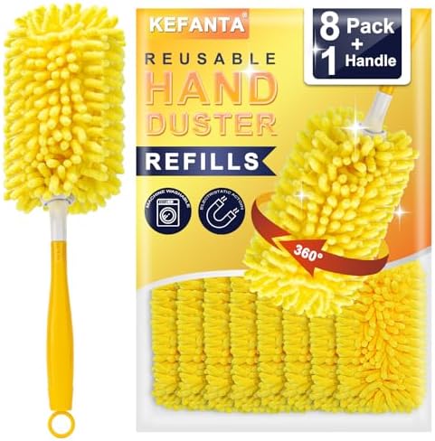 KeFanta Reusable Duster Refill 8Pcs with Handle 1