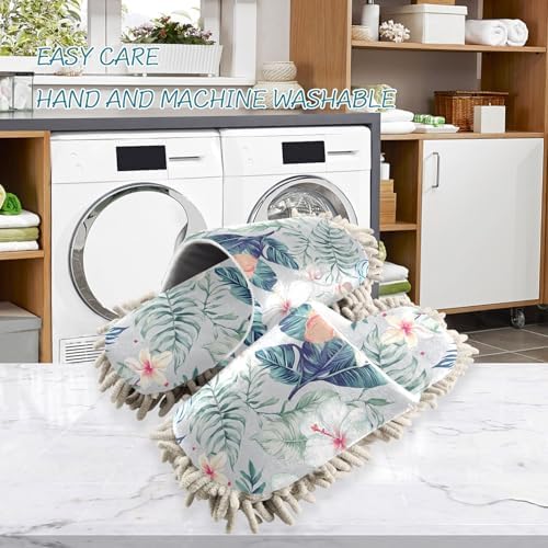 FLildon Microfiber Mop Slippers Hawaiian Floral Design