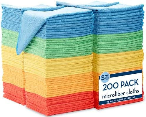 ST INC 200 Pack Microfiber Cloths Reusable Cleaning Rags