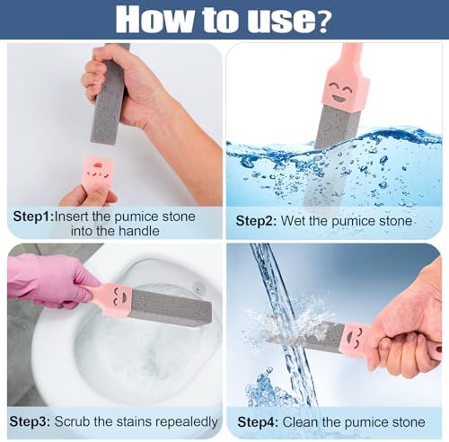 8 Pack Pumice Stones with Universal Handle
