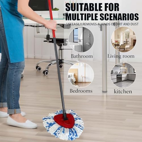 Fazlynyi 4 Pack Spin Mop Replacement Heads
