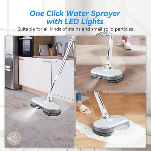 Verazon Cordless Electric Mop with LED Light and Water Sprayer