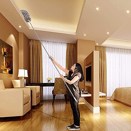 Azun Extendable Microfiber Duster with Bendable Head and Stainless Steel Pole