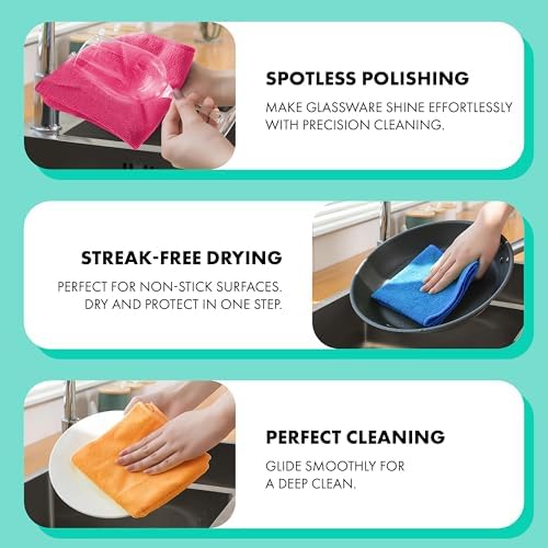 Pogala Mop Bucket Set with 12 Microfiber Towels and Brush 1