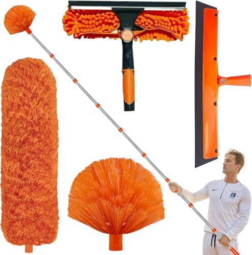 Tonmp 20 Foot High Reach Duster Kit with 3-14ft Extension Pole
