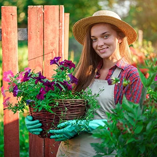 Bamllum Reusable Dishwashing Gloves - 2 Pairs Medium Green Blue