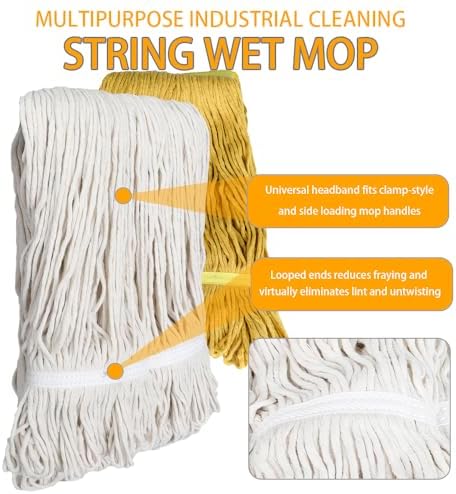 Heavy Duty String Mop with 2 Reusable Heads