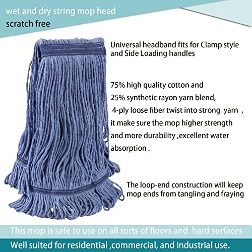 Midoneat Heavy Duty String Mop Set with 3 Replacement Heads