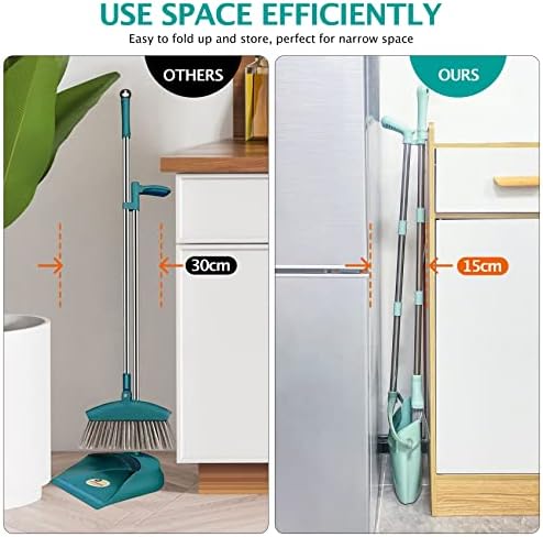 XXXFLOWER 55 Long Handle Broom and Dustpan Set