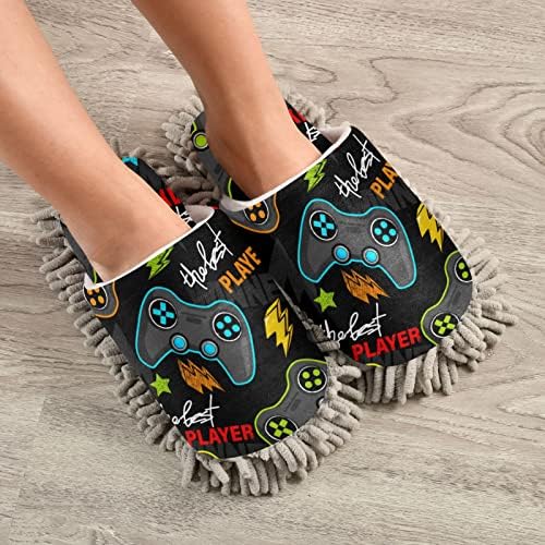 Xigua Microfiber Mop Slippers for Men Women Size L