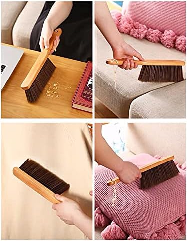 BSMstone Wooden Handle Dusting Brush for Bed Sofa Furniture Clothes Car