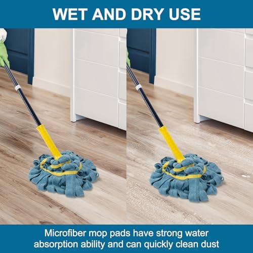 KeFanta Self-Wringing Twist Mop with Scouring Pad
