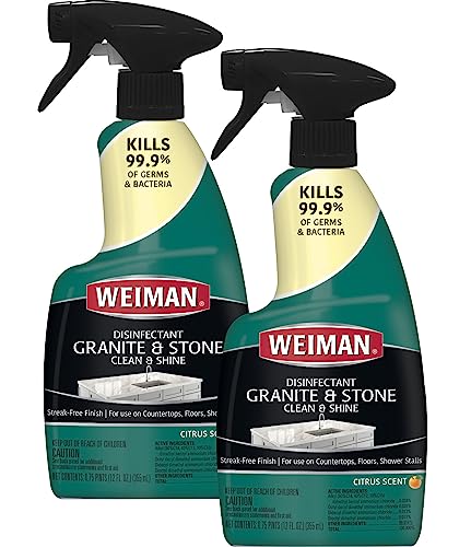 Weiman Disinfectant Granite Daily Clean Shine 12 Fl Oz 2 Pack 1
