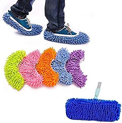 Yueiehe 5 Pairs Multi-Function Dust Duster Mop Slippers