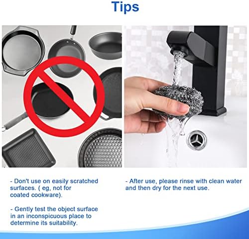 12 Pack Premium Stainless Steel Scrubbers - Heavy Duty Cleaning Tools